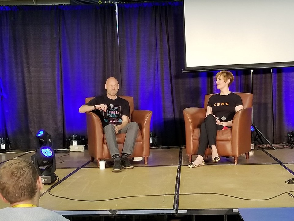 Joseph Lubin (left), co-founder of Ethereum; Wall street veteran/blockchain entrepreneur (and Univ. of Wyoming grad), Caitlin Long (right).