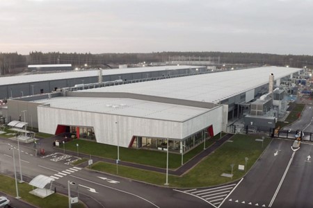 Luchtfoto van het datacenter van Microsoft in Zweden