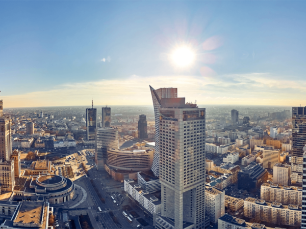 Aerial view of Warsaw, Poland