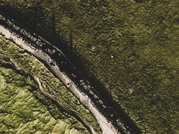 aerial view of green hills