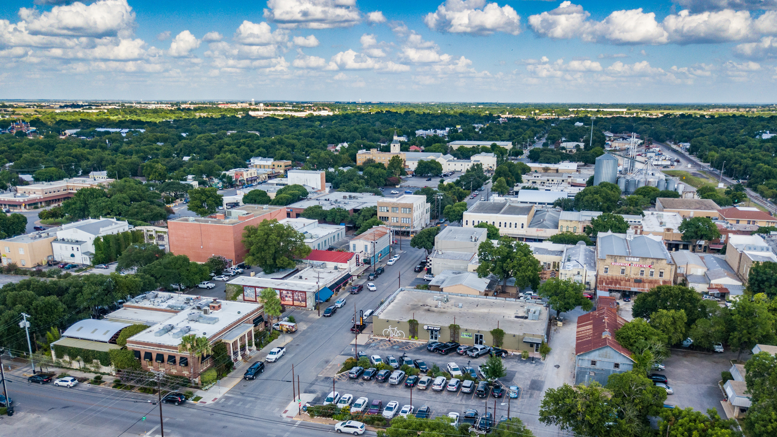 Aerial view of New Braunfels, Texas