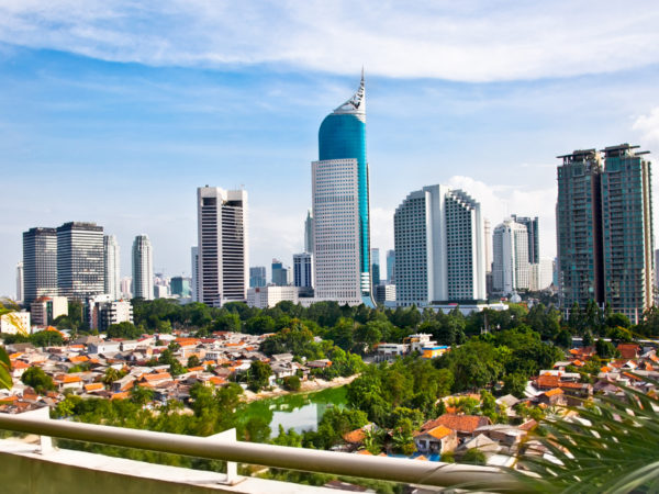 Skyline i Jakarta, Indonesien