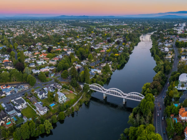 Luchtfoto van Waikato, Nieuw Zeeland