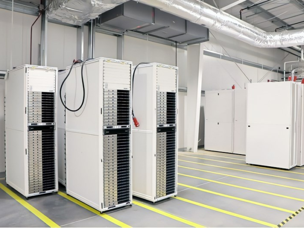 A photo of the inside of a datacenter