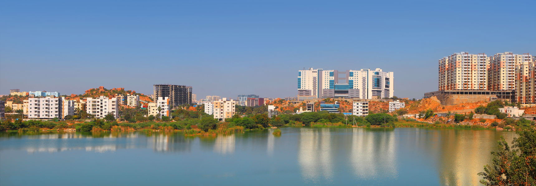 Udsigt over vandet i Hyderabad, Indien