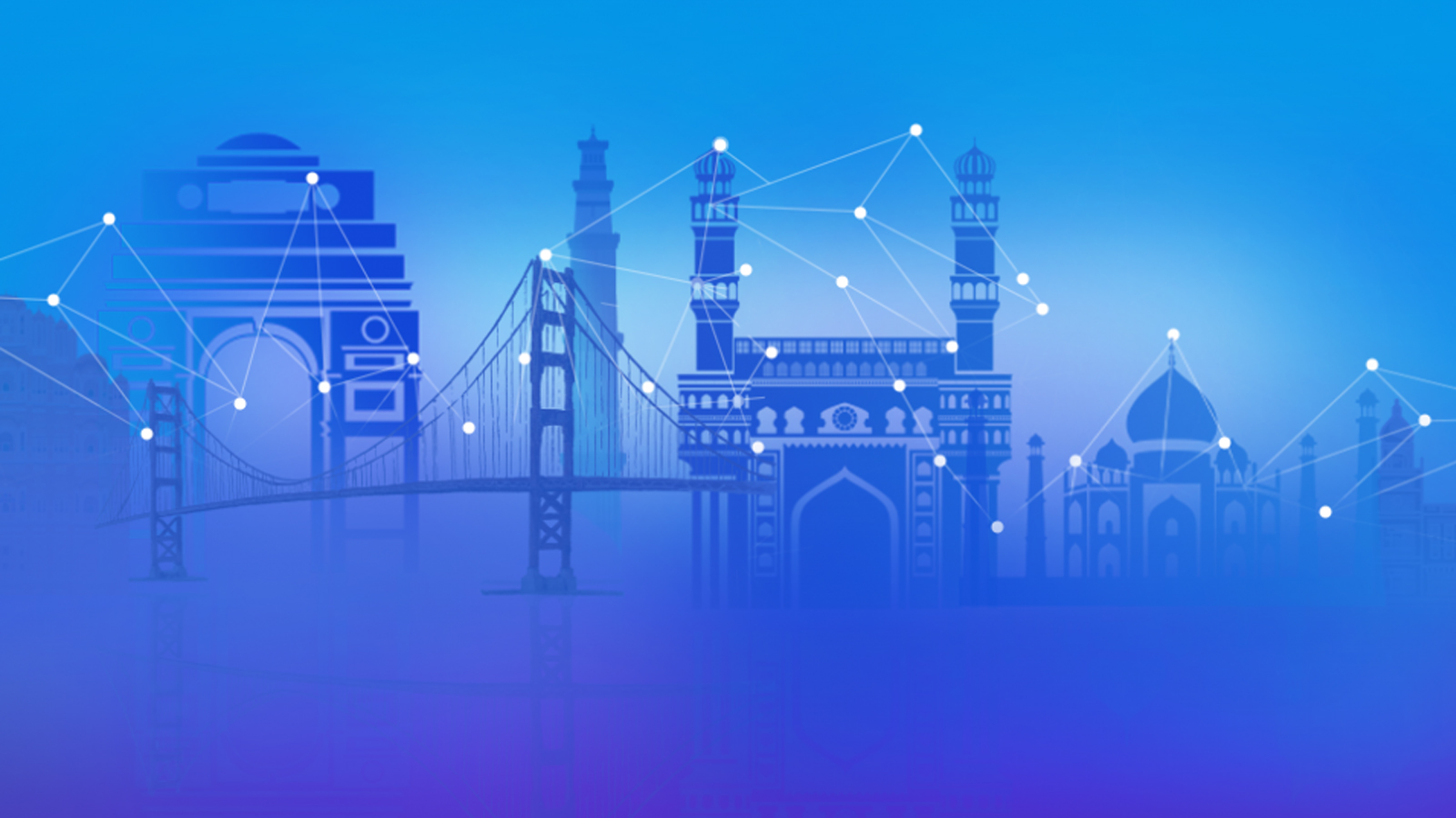 Graphic of landmarks in Hyderabad