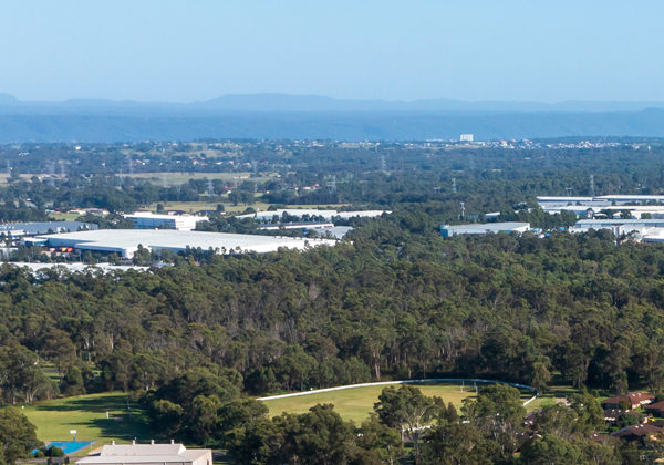 Aerial view of the Kemps Creek area in New South Wales