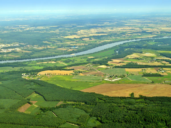 Letecký pohled na střední Polsko