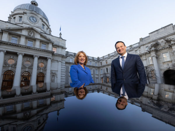 Picture shows The Tánaiste and Minister for Enterprise, Trade and Employment Leo Varadkar TD (right) joined by (left) Noelle Walsh, Corporate Vice President, Cloud Operations and Innovation, Microsoft