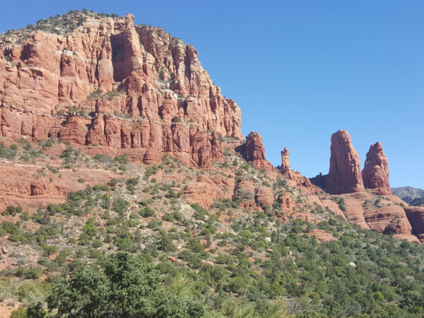 A view of red mountains in Sedona, Arizona