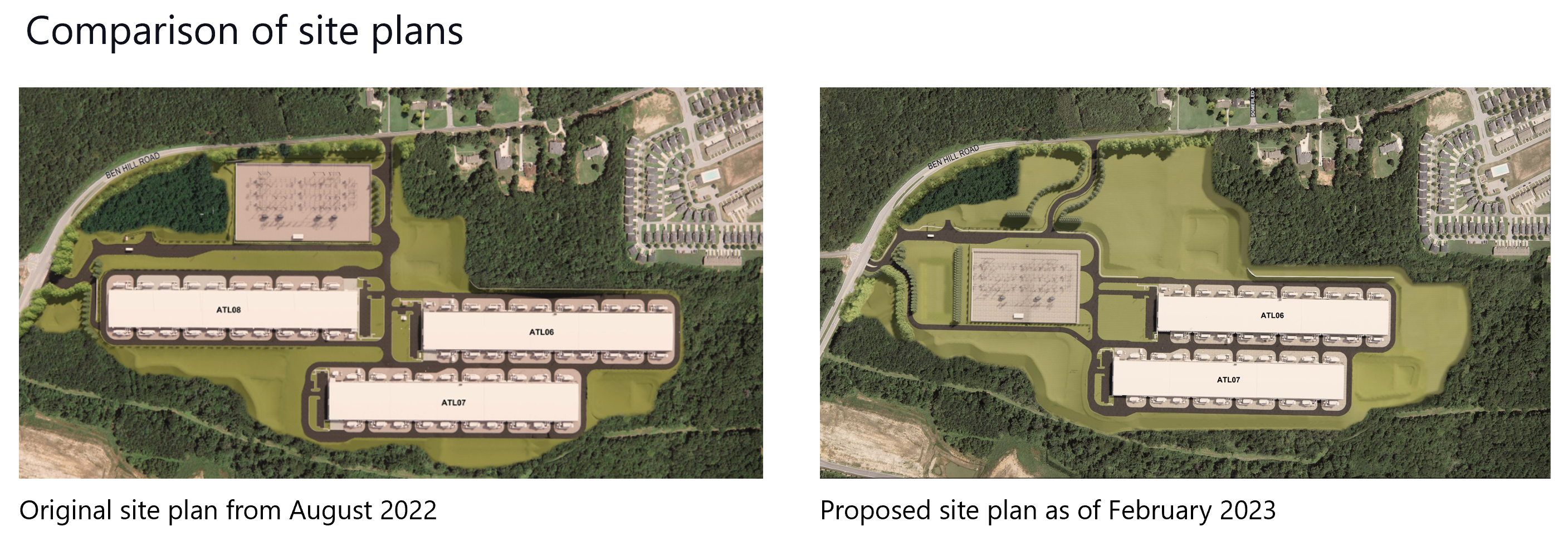 Comparison of site plans