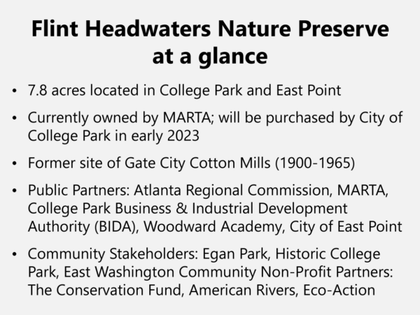Flint Headwaters Nature Preserve sepintas lalu