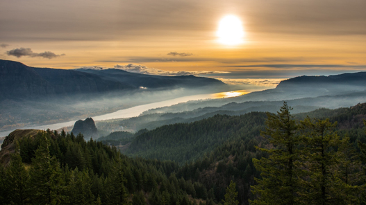 An bird's eye view of a river valley in Central Washington