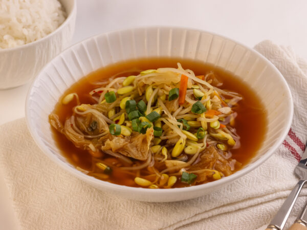 Kimchee Kongnamul Guk is Korean Bean Sprouts Soup with Kimchee