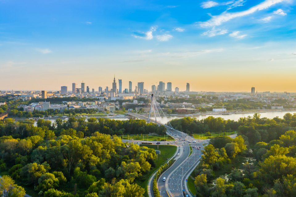 Aerial view over Poland