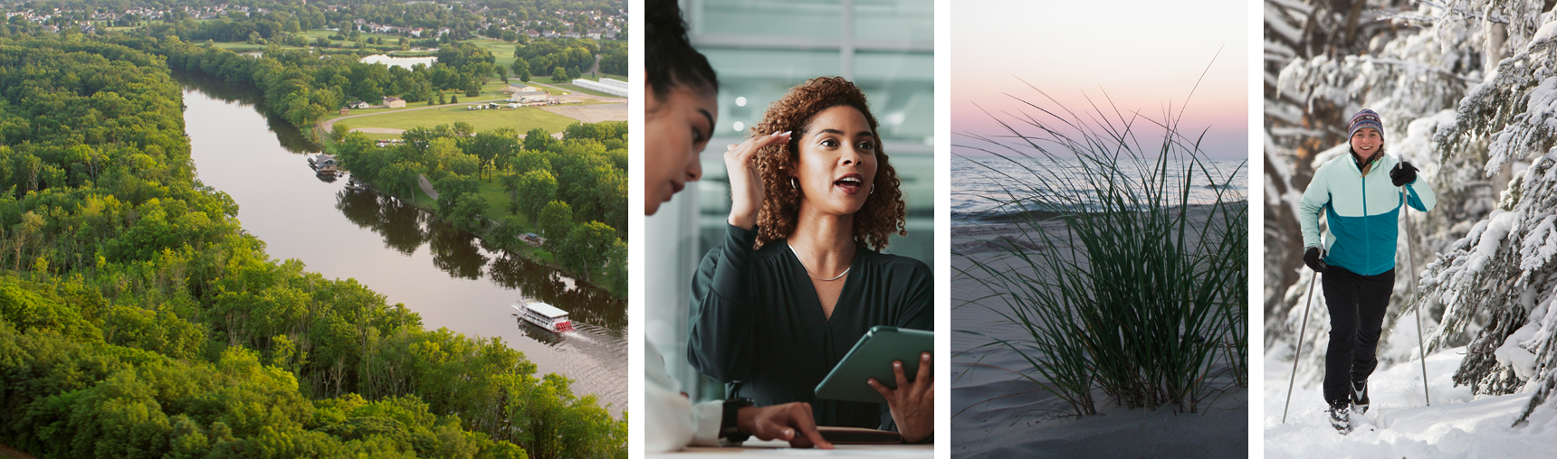 A collection of four images all related to Michigan