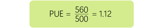 PUE = 560/500 = 1.12