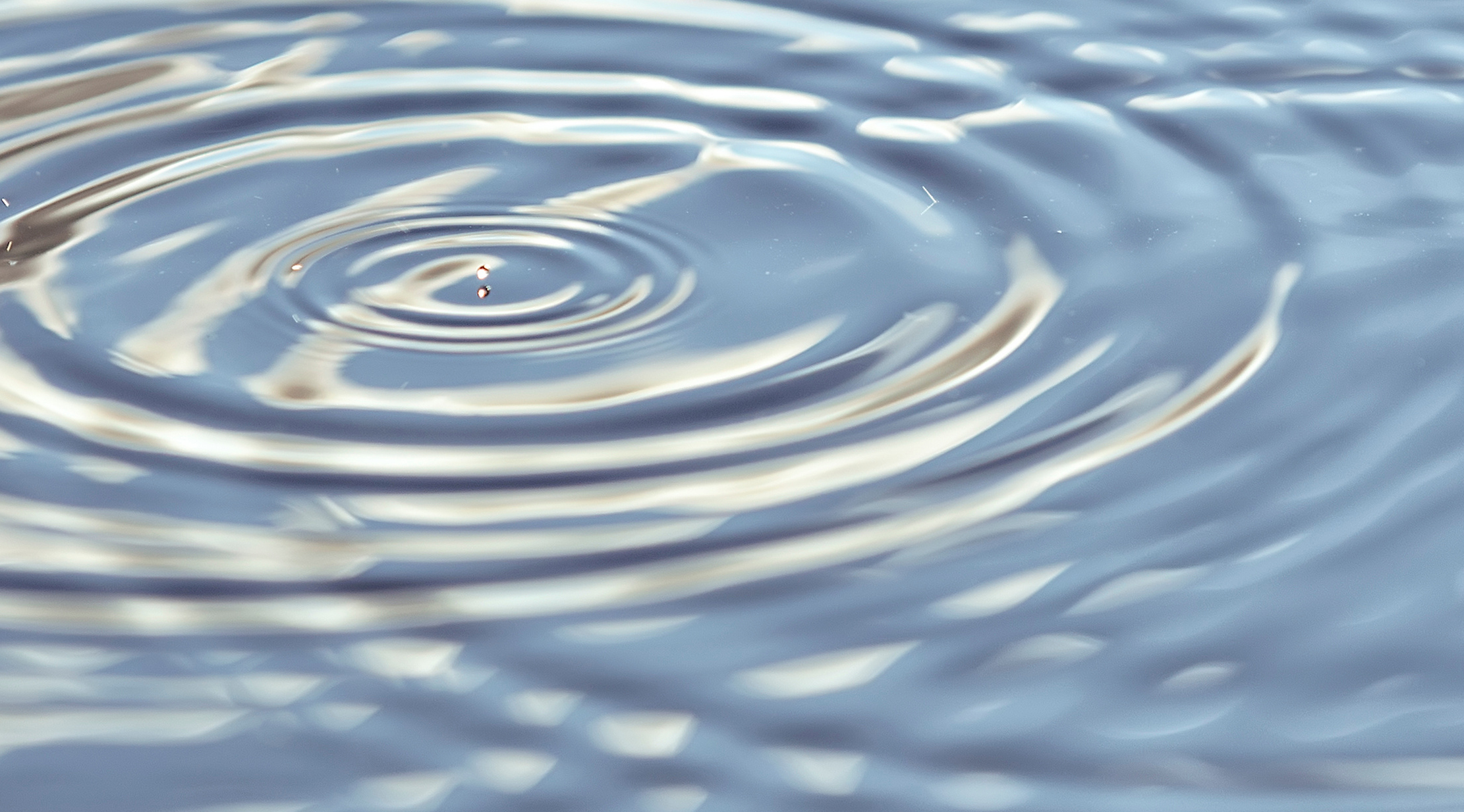 Primo piano sugli anelli d'acqua